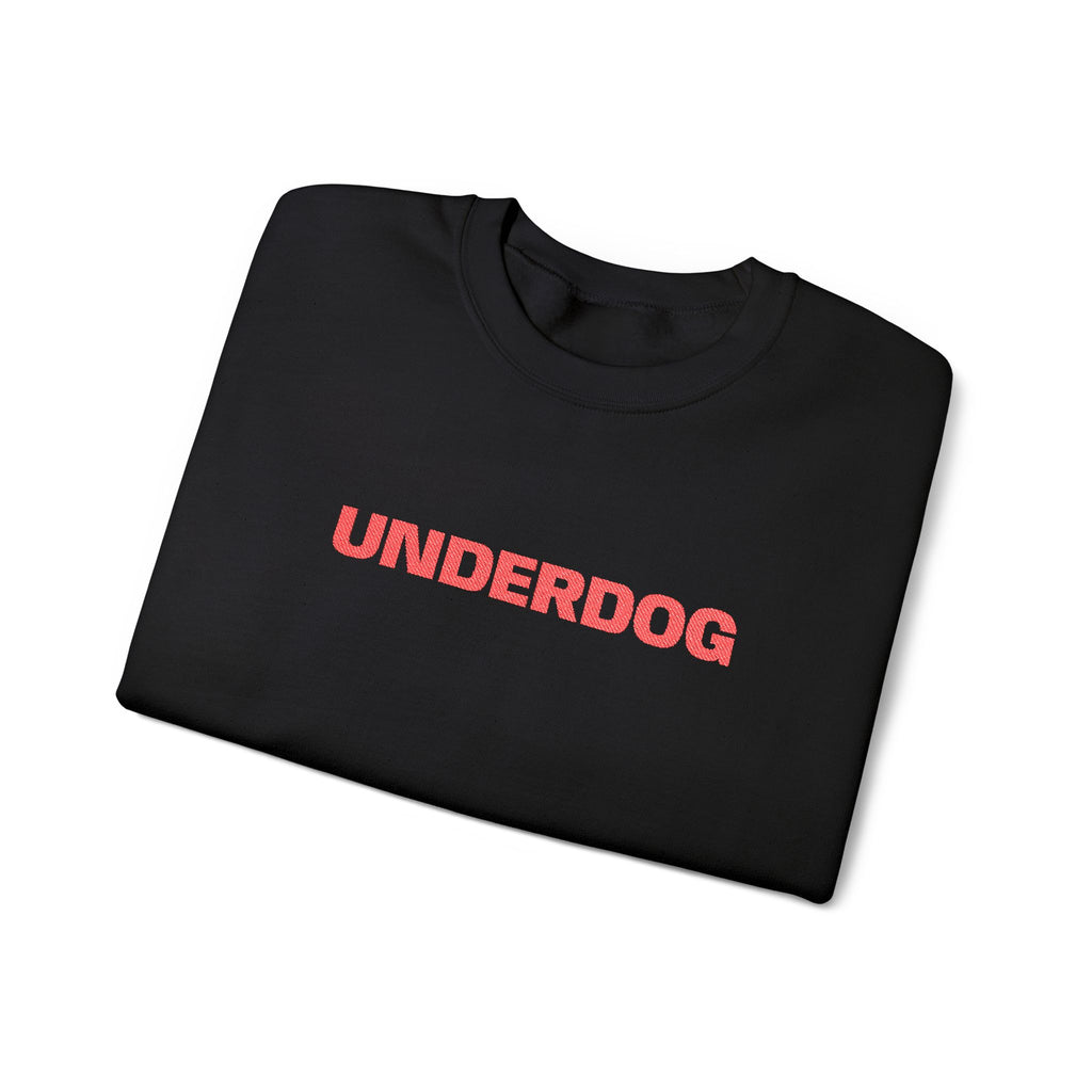 Underdog Crewneck Sweatshirt — Retro Red Text Graphic