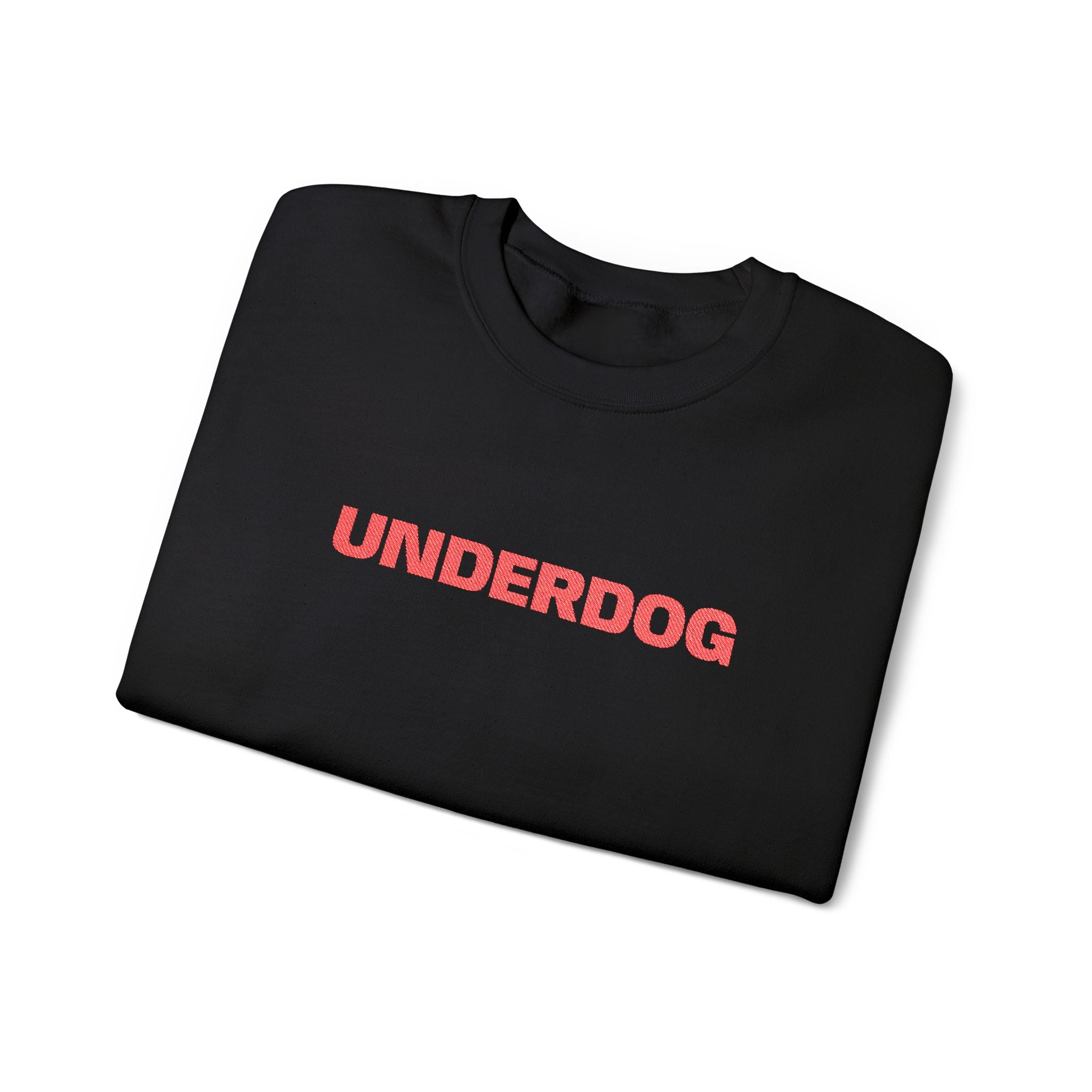 Underdog Crewneck Sweatshirt — Retro Red Text Graphic