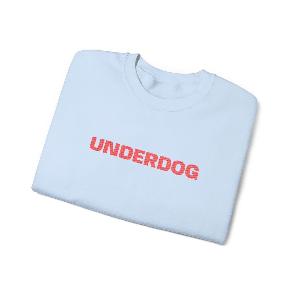 Underdog Crewneck Sweatshirt — Retro Red Text Graphic