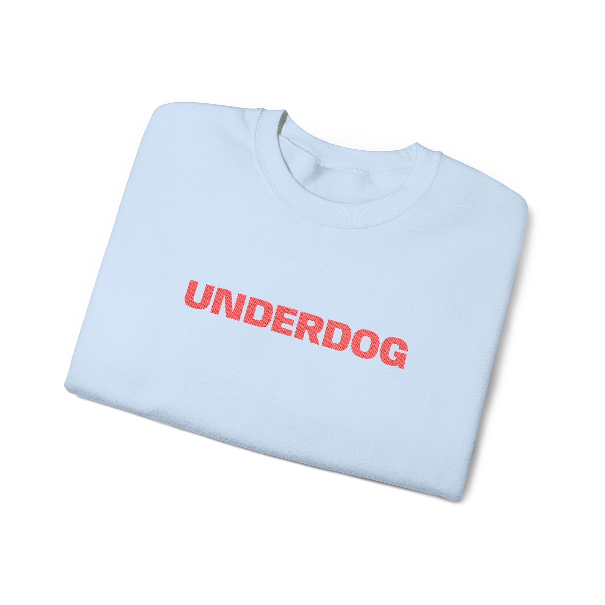 Underdog Crewneck Sweatshirt — Retro Red Text Graphic