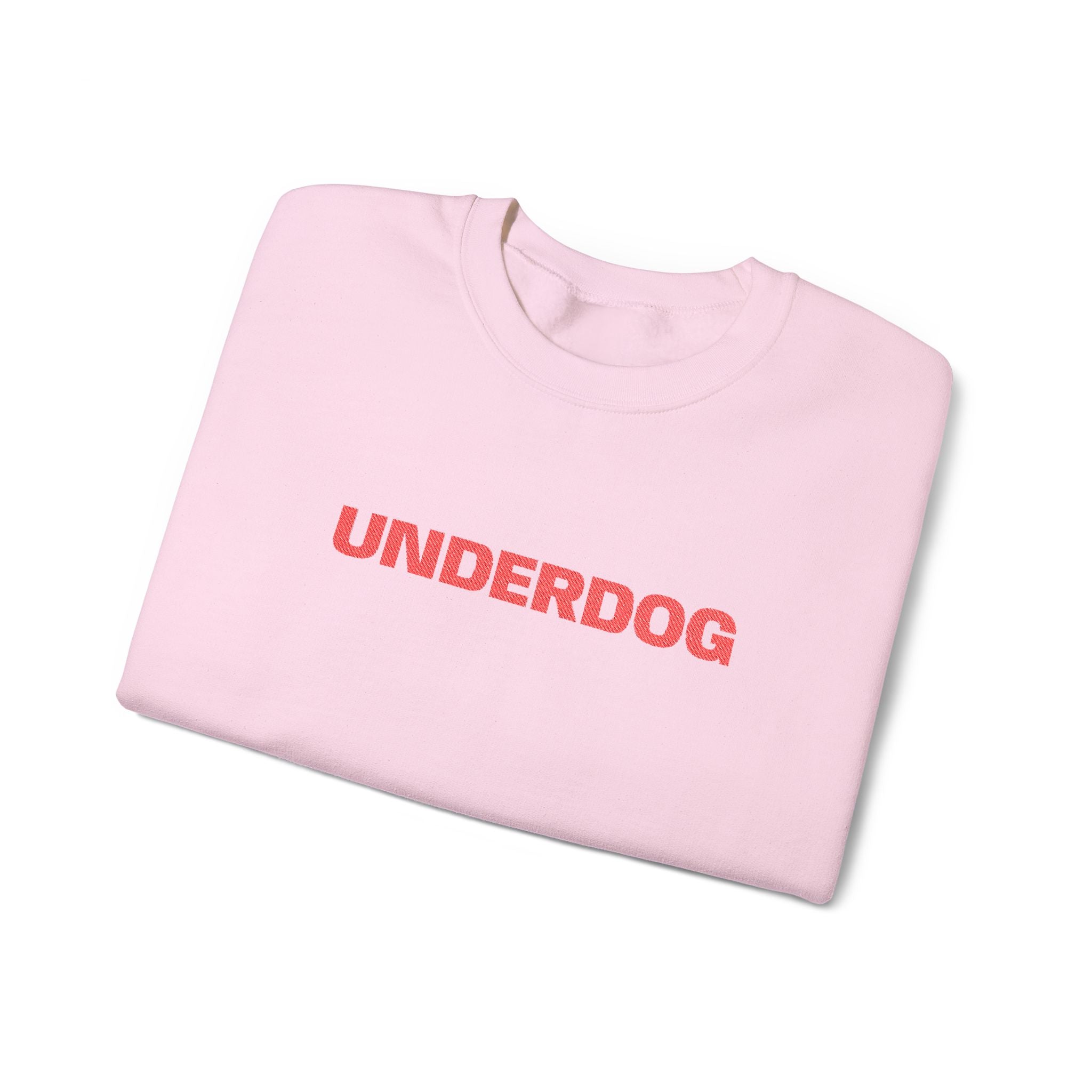 Underdog Crewneck Sweatshirt — Retro Red Text Graphic