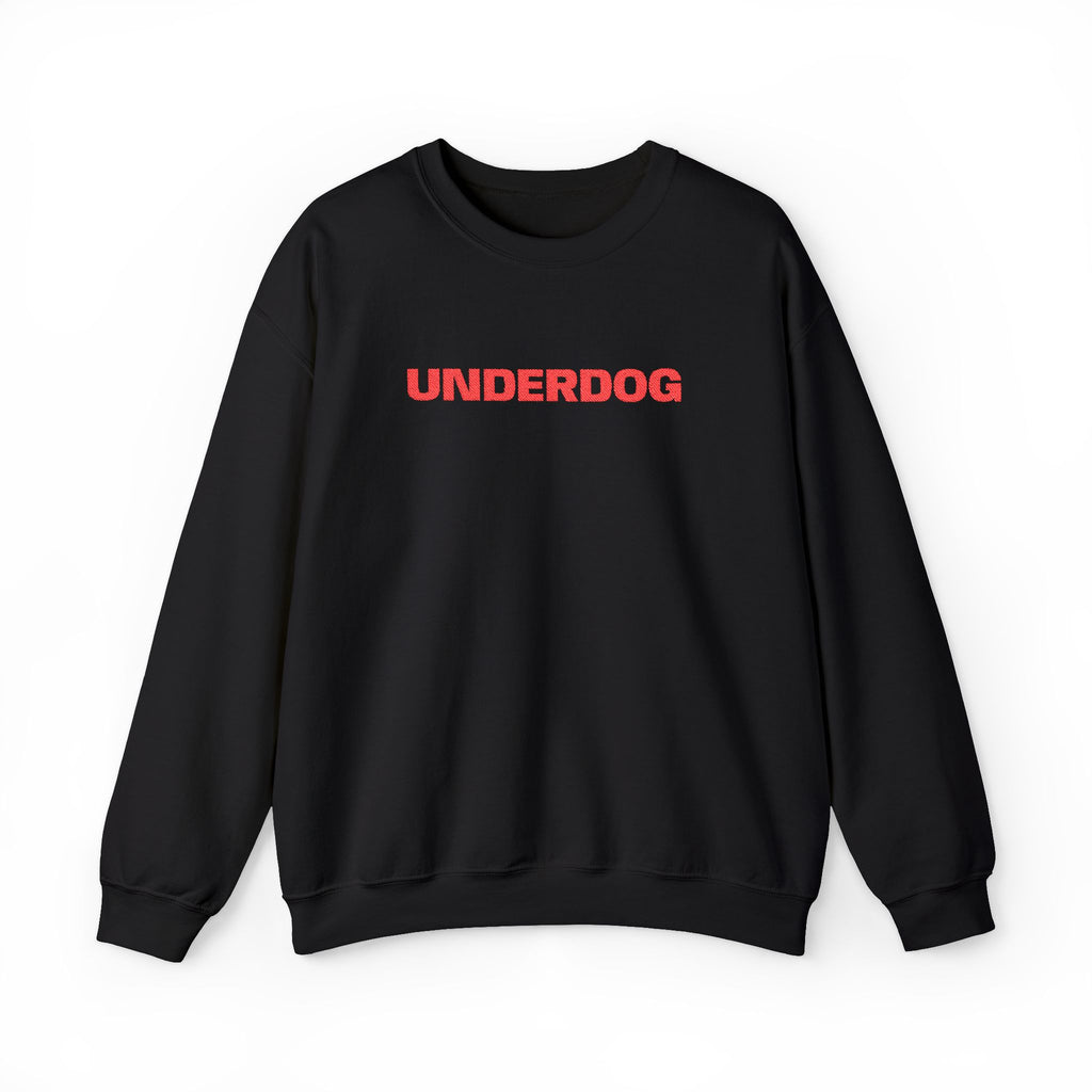 Underdog Crewneck Sweatshirt — Retro Red Text Graphic
