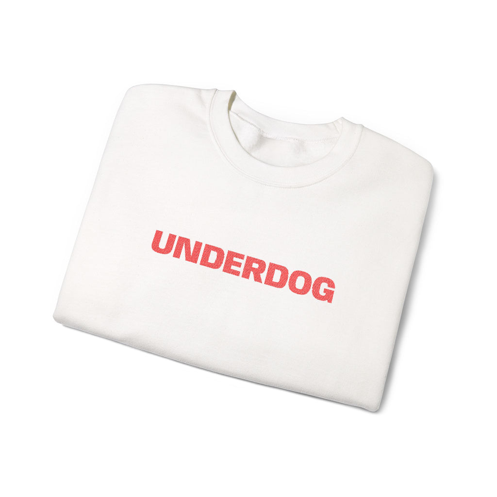 Underdog Crewneck Sweatshirt — Retro Red Text Graphic