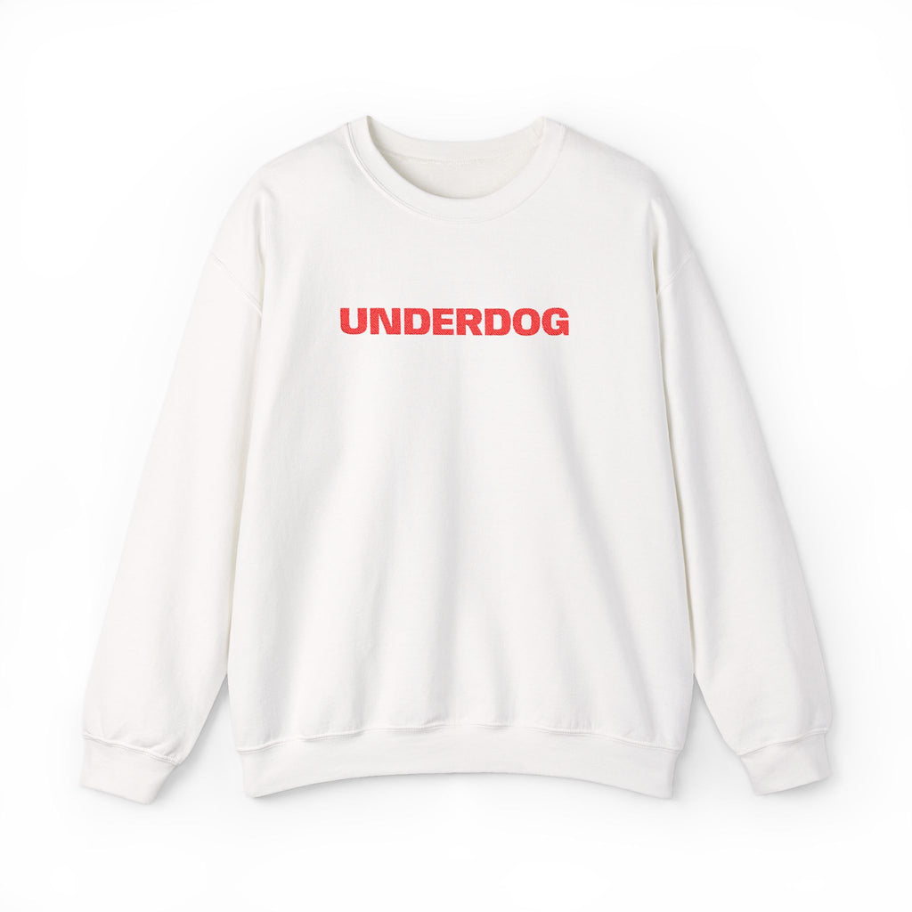Underdog Crewneck Sweatshirt — Retro Red Text Graphic