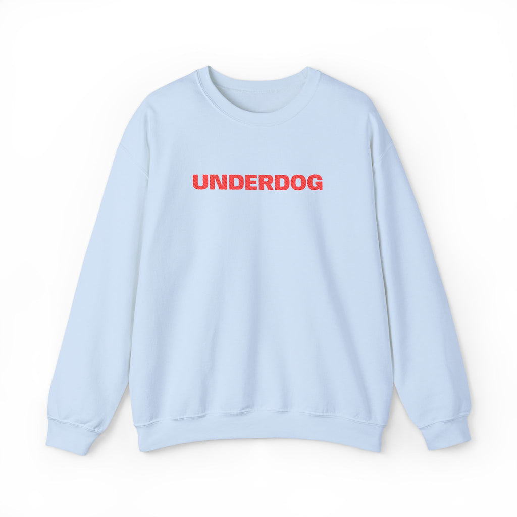 Underdog Crewneck Sweatshirt — Retro Red Text Graphic