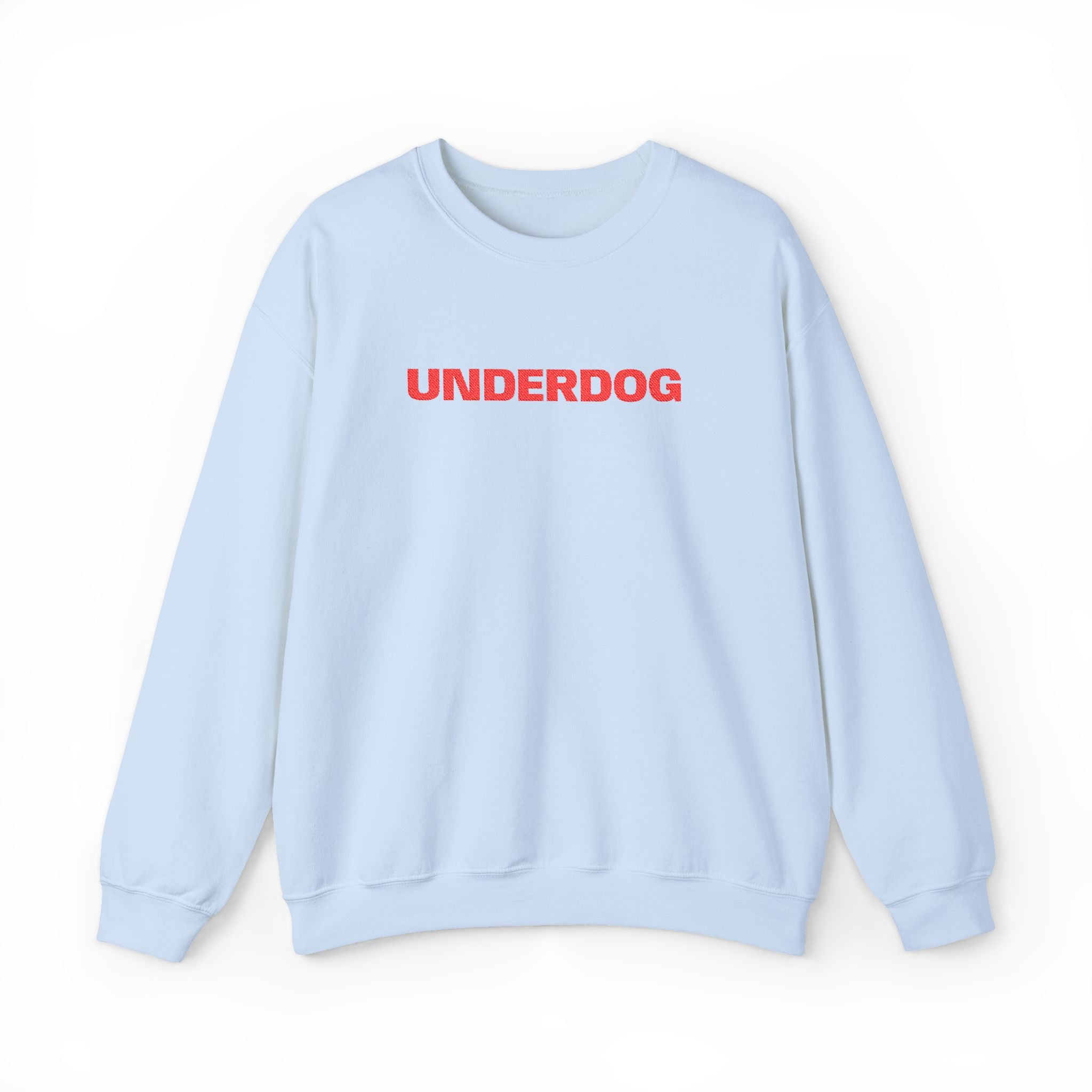 Underdog Crewneck Sweatshirt — Retro Red Text Graphic