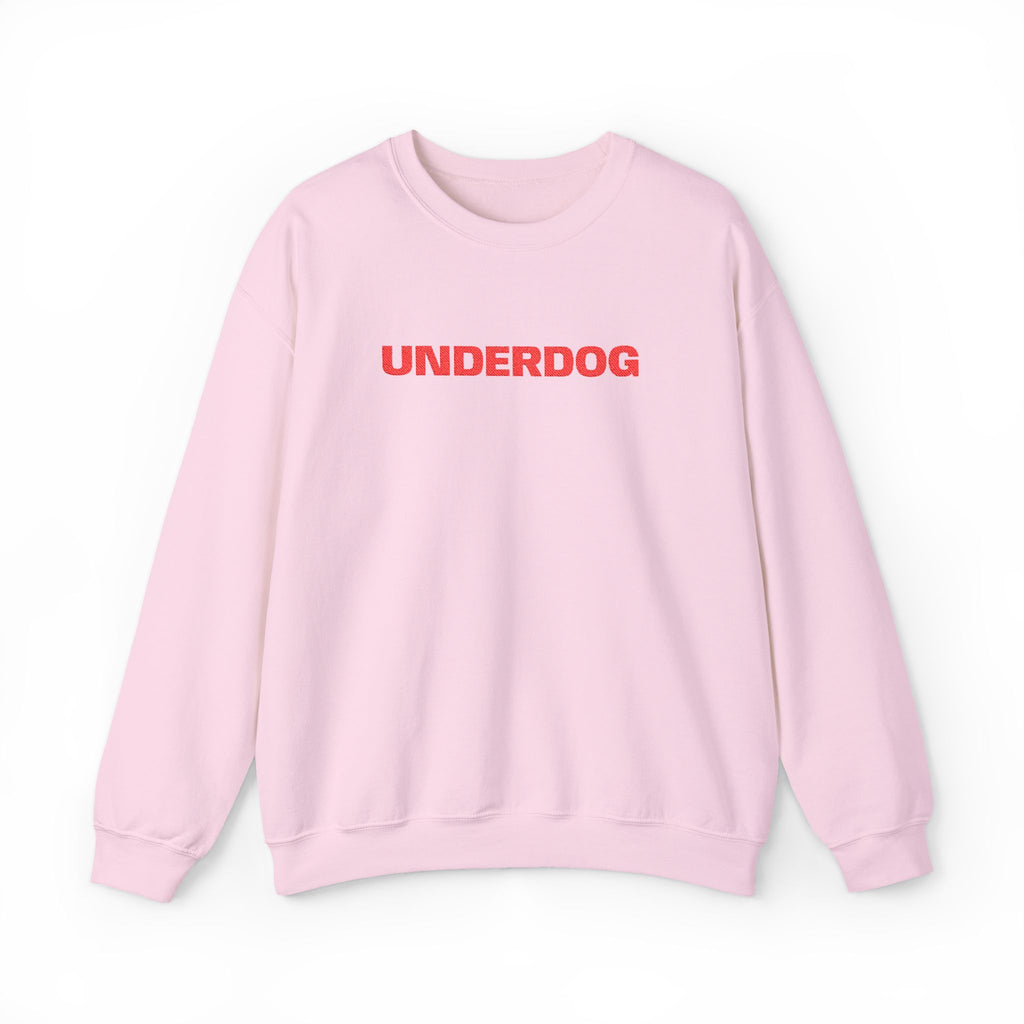 Underdog Crewneck Sweatshirt — Retro Red Text Graphic